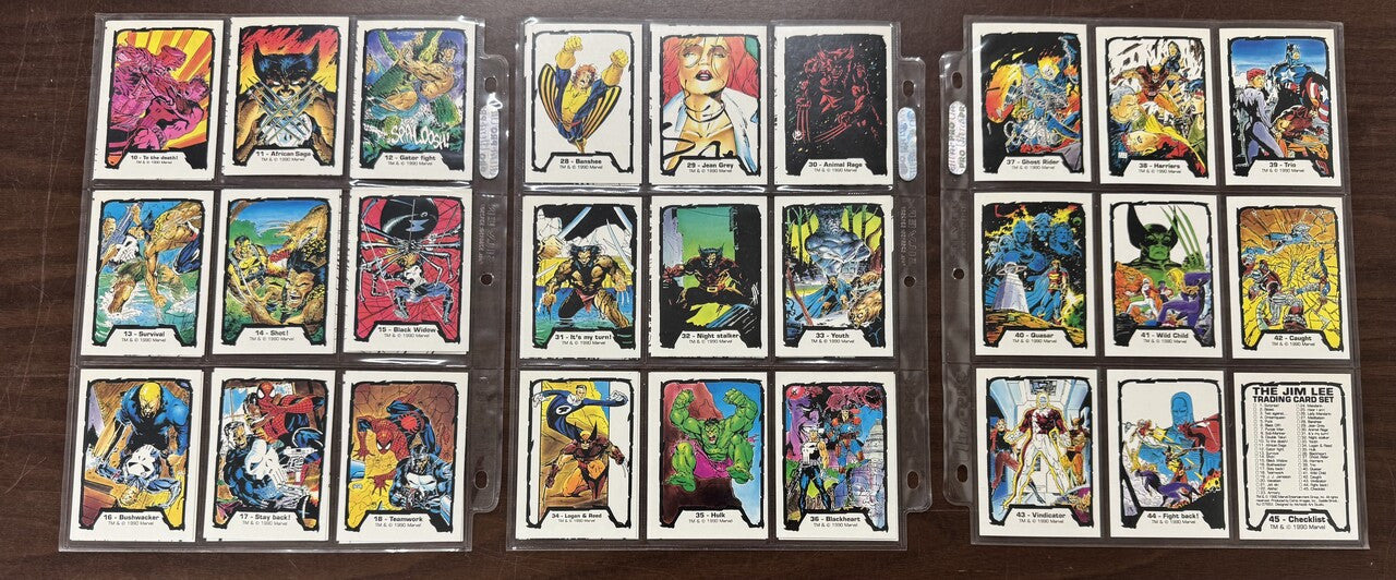 1990 Marvel Comic Images Jim Lee Complete Card Set (45) NM