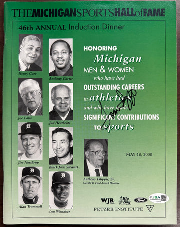 Tom Izzo Signed Autographed Michigan Sports HoF Program JSA