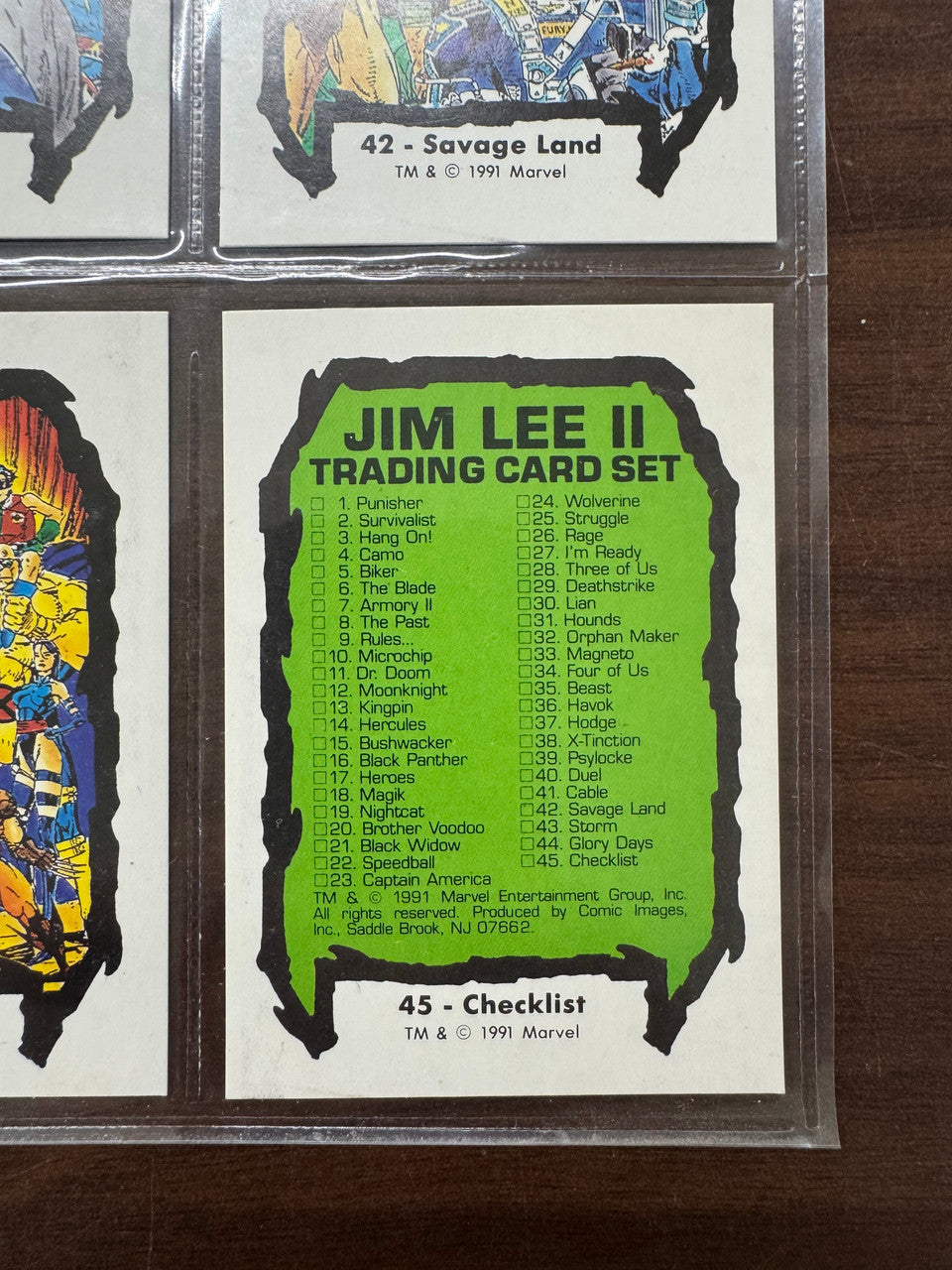 1991 Marvel Comic Images Jim Lee II Complete Card Set (45) NM