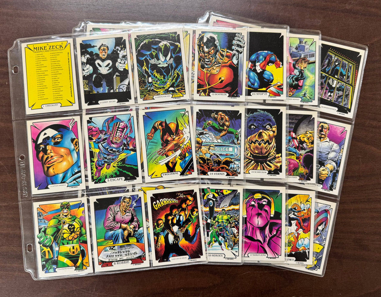 1989 Marvel Comic Images Mike Zeck Complete Card Set (45) NM