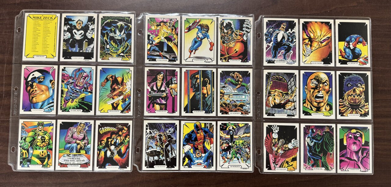 1989 Marvel Comic Images Mike Zeck Complete Card Set (45) NM