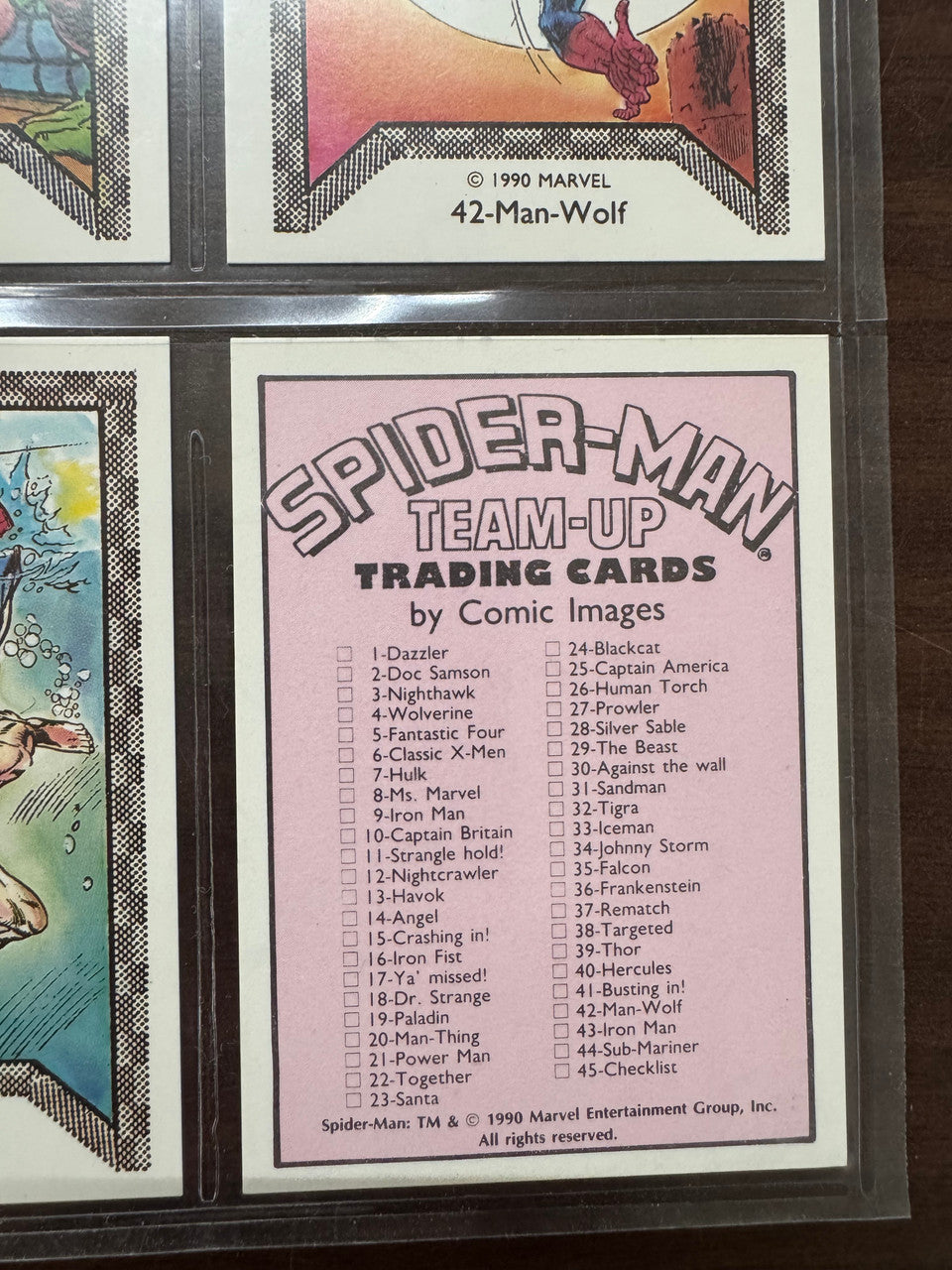 1990 Marvel Comic Images Spider-Man Team-Up Complete Card Set (45)