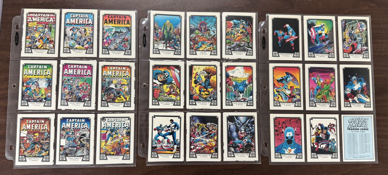 1990 Marvel Comic Images Captain America Complete Card Set (45) NM
