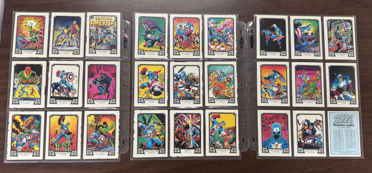 1990 Marvel Comic Images Captain America Complete Card Set (45) NM