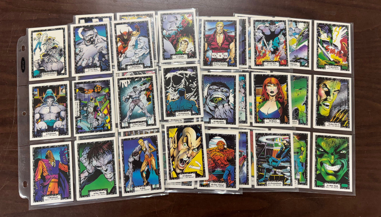 1991 Marvel Comic Images The Incredible Hulk Complete Card Set (90) NM
