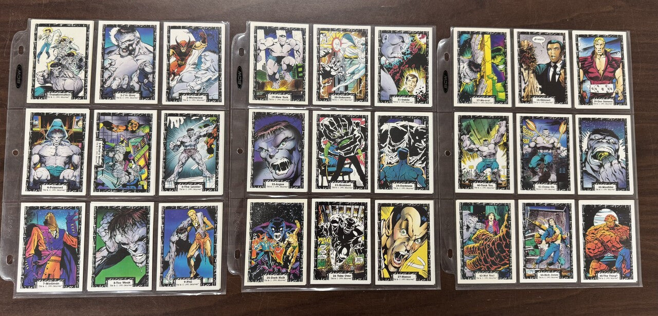 1991 Marvel Comic Images The Incredible Hulk Complete Card Set (90) NM