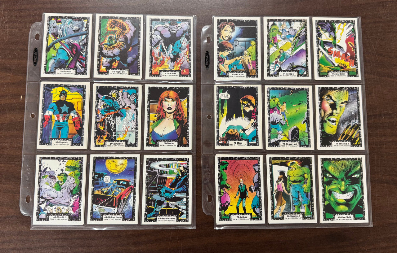 1991 Marvel Comic Images The Incredible Hulk Complete Card Set (90) NM