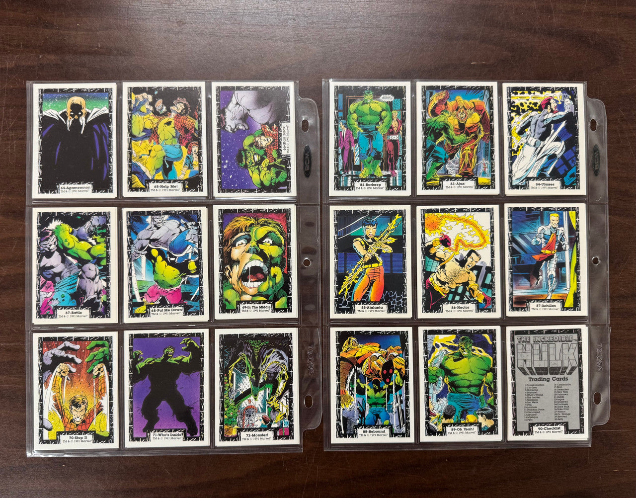 1991 Marvel Comic Images The Incredible Hulk Complete Card Set (90) NM