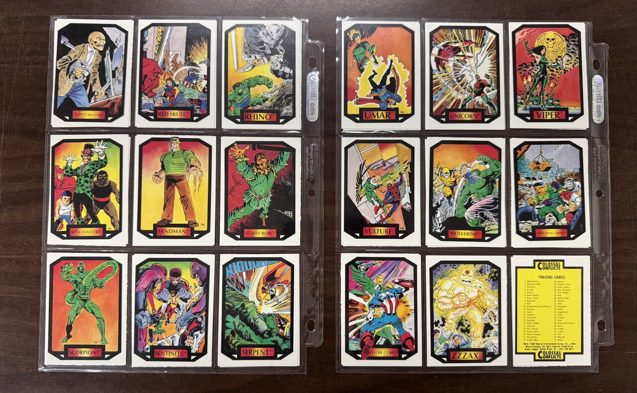 1987 Marvel Comic Images Colossal Conflicts Series 2 Complete Card Set (90) NM