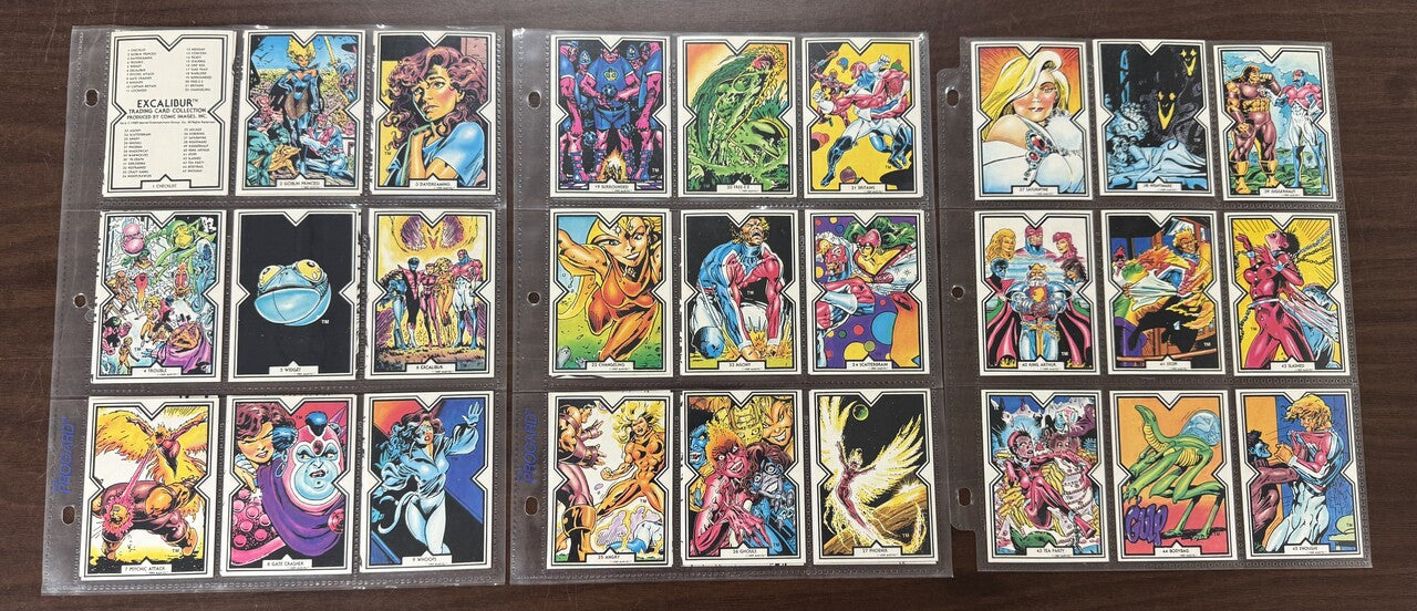 1989 Marvel Comic Images Excalibur Complete Card Set (45) NM