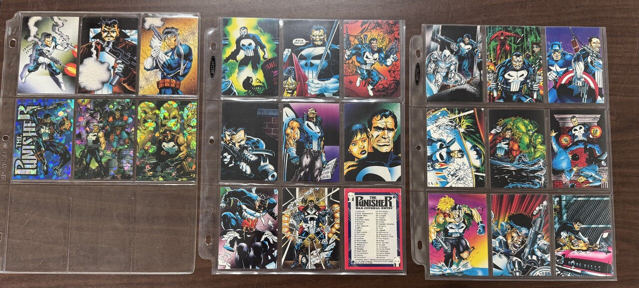 1992 Marvel The Punisher Guts and Gunpowder Complete Set (90) + Prism Inserts NM