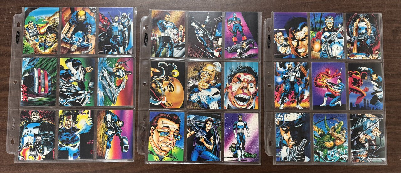 1992 Marvel The Punisher Guts and Gunpowder Complete Set (90) + Prism Inserts NM