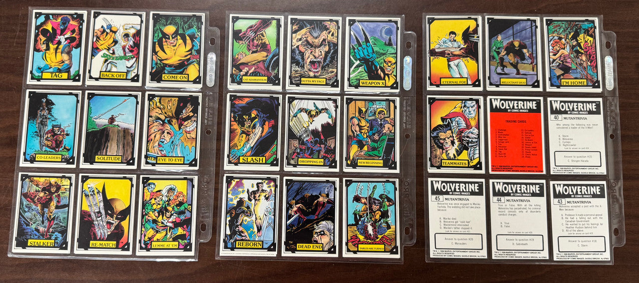 1988 Marvel Comic Images Wolverine Complete Card Set (50) NM