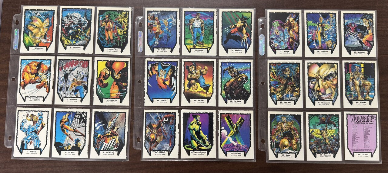 1991 Marvel Wolverine From Then 'Til Now Series 1 Complete Card Set (45) NM