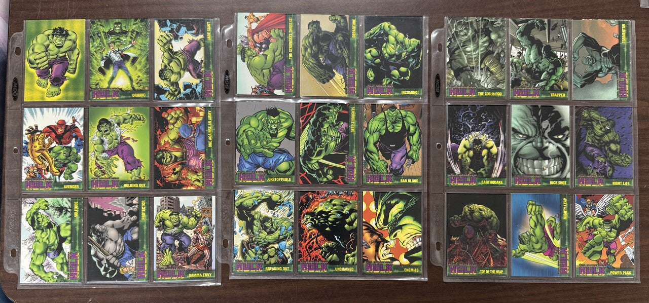 2003 Topps Marvel The Incredible Hulk Complete Set (72) + Inserts (6) NM