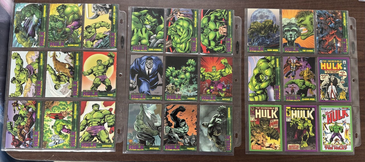 2003 Topps Marvel The Incredible Hulk Complete Set (72) + Inserts (6) NM
