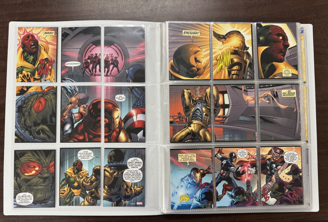 2011 Upper Deck Marvel Avengers Kree-Skull War Complete Set With Binders NM