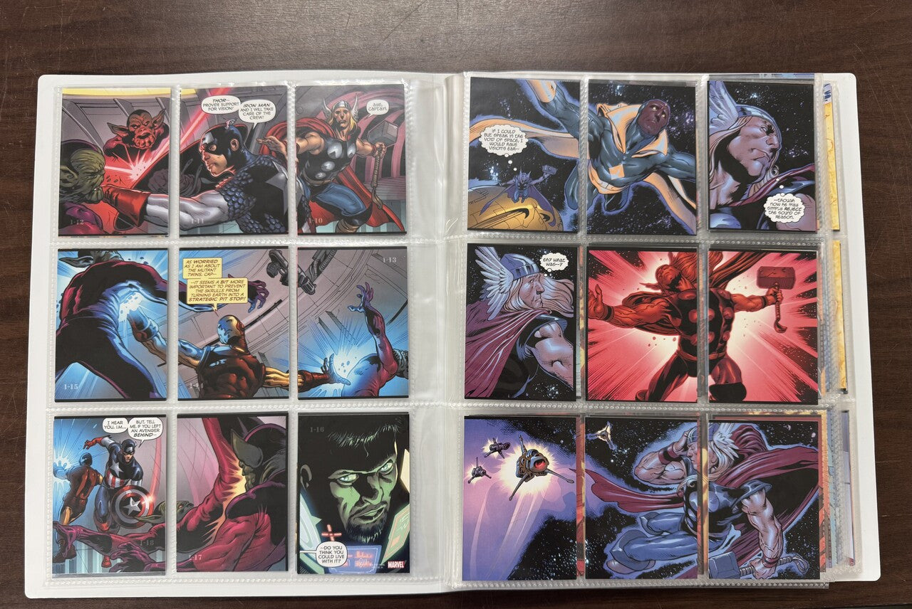 2011 Upper Deck Marvel Avengers Kree-Skull War Complete Set With Binders NM