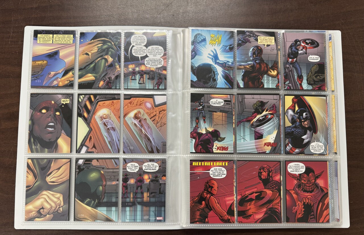 2011 Upper Deck Marvel Avengers Kree-Skull War Complete Set With Binders NM