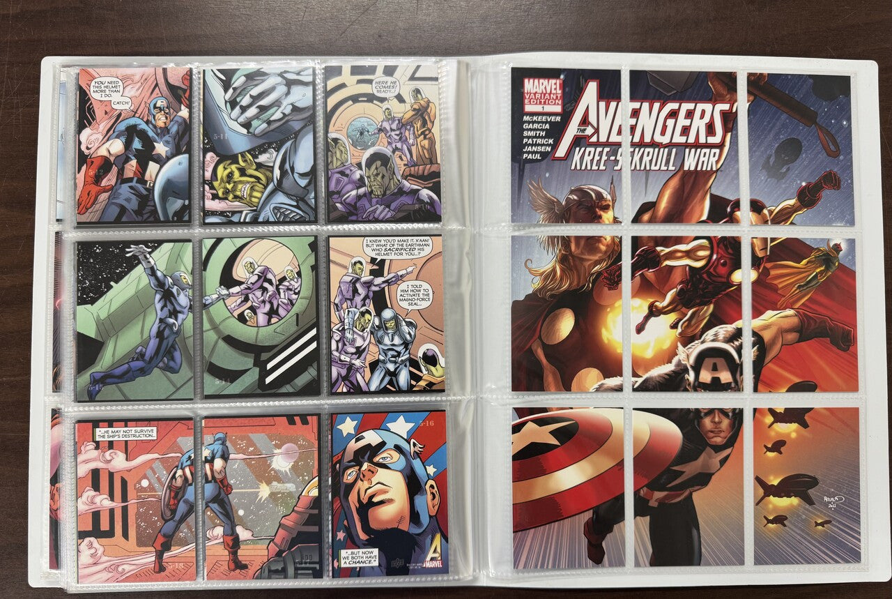 2011 Upper Deck Marvel Avengers Kree-Skull War Complete Set With Binders NM