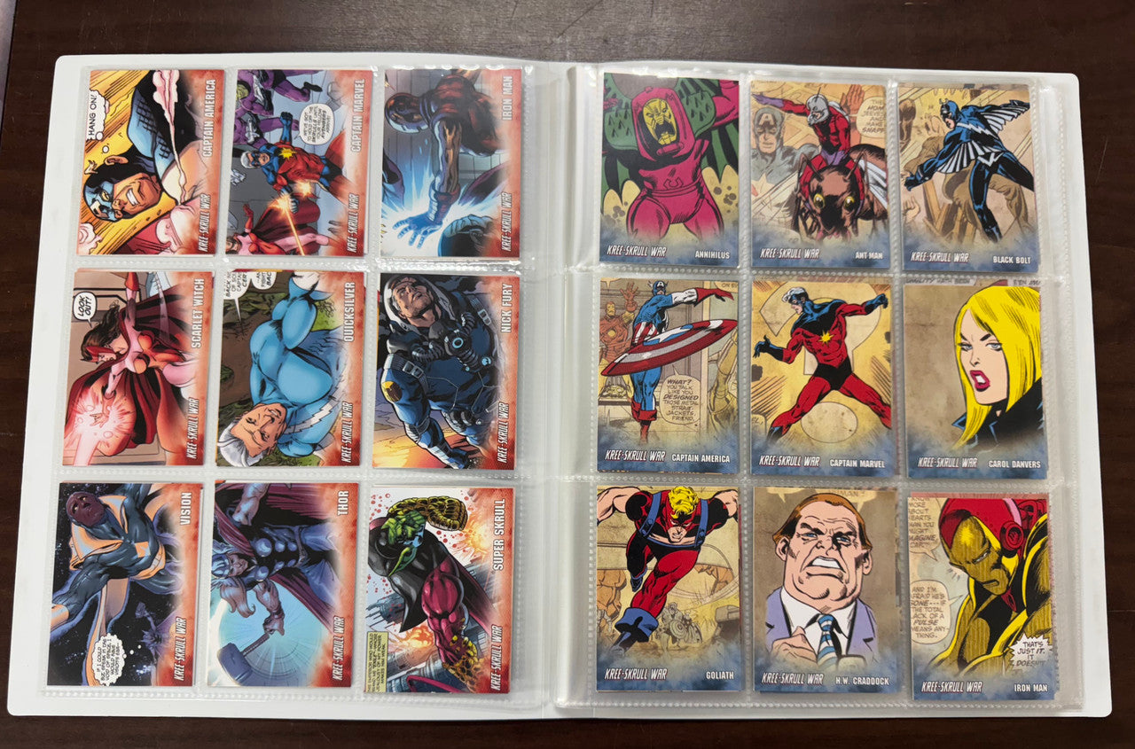 2011 Upper Deck Marvel Avengers Kree-Skull War Complete Set With Binders NM