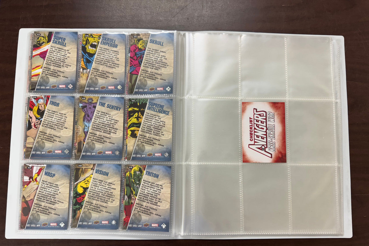 2011 Upper Deck Marvel Avengers Kree-Skull War Complete Set With Binders NM