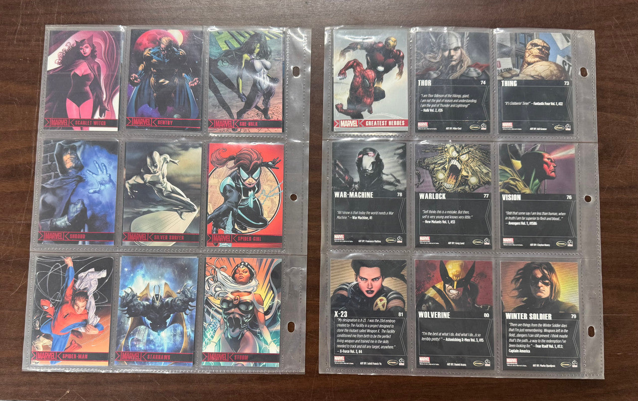 2012 Rittenhouse Marvel Greatest Heroes Complete Set (81) + P1 Card NM