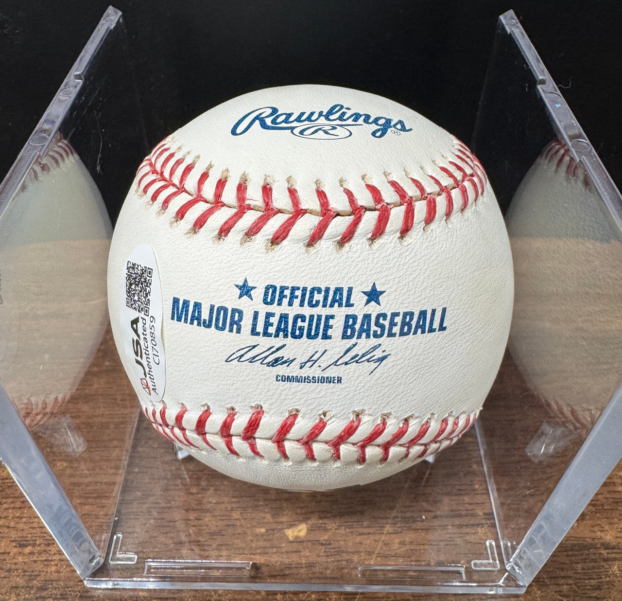Mark Grace Signed Autographed Rawlings OML Baseball JSA *859
