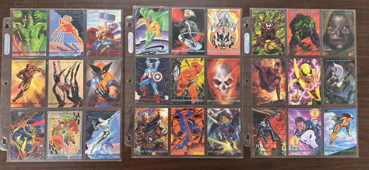 1993 Skybox Marvel Masterpieces Complete Card Set (90) NM
