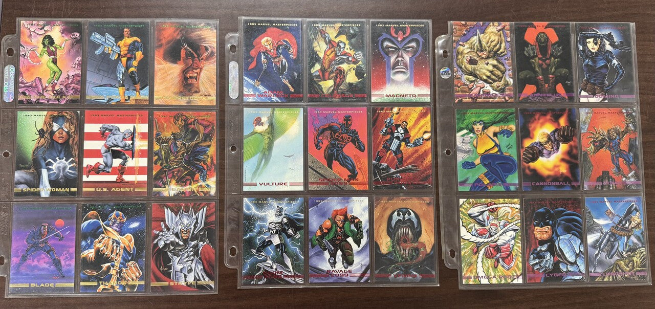 1993 Skybox Marvel Masterpieces Complete Card Set (90) NM