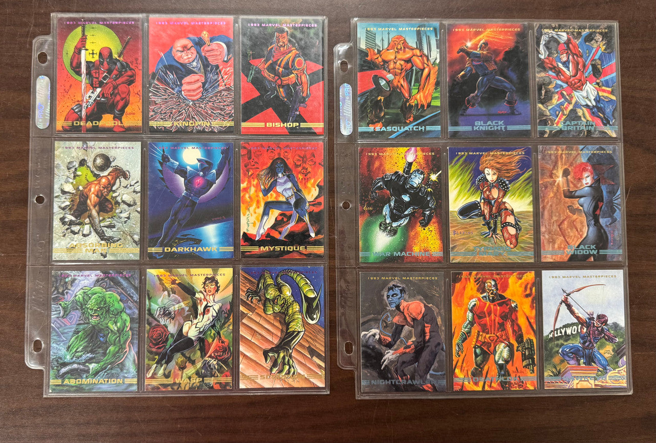 1993 Skybox Marvel Masterpieces Complete Card Set (90) NM