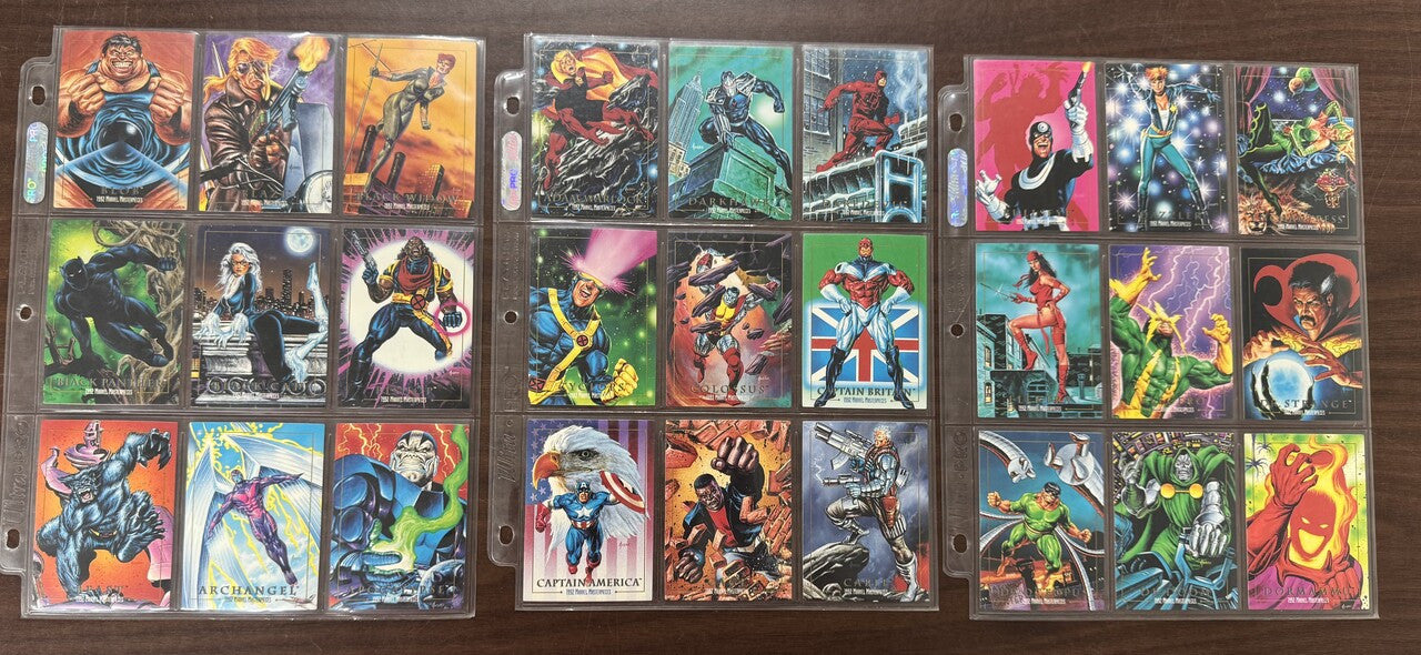1992 Skybox Marvel Masterpieces Complete Card Set (100) + Promo NM
