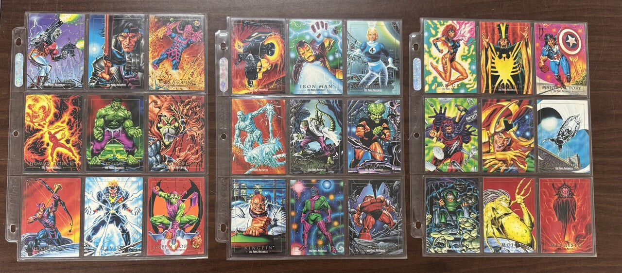 1992 Skybox Marvel Masterpieces Complete Card Set (100) + Promo NM