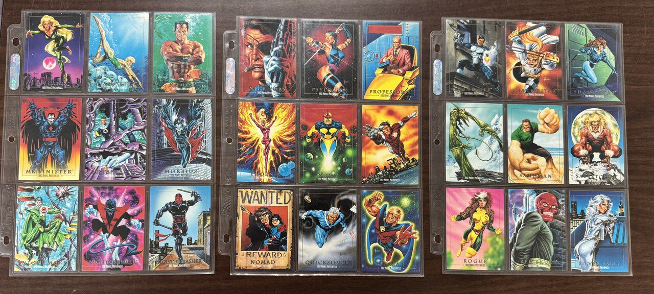 1992 Skybox Marvel Masterpieces Complete Card Set (100) + Promo NM