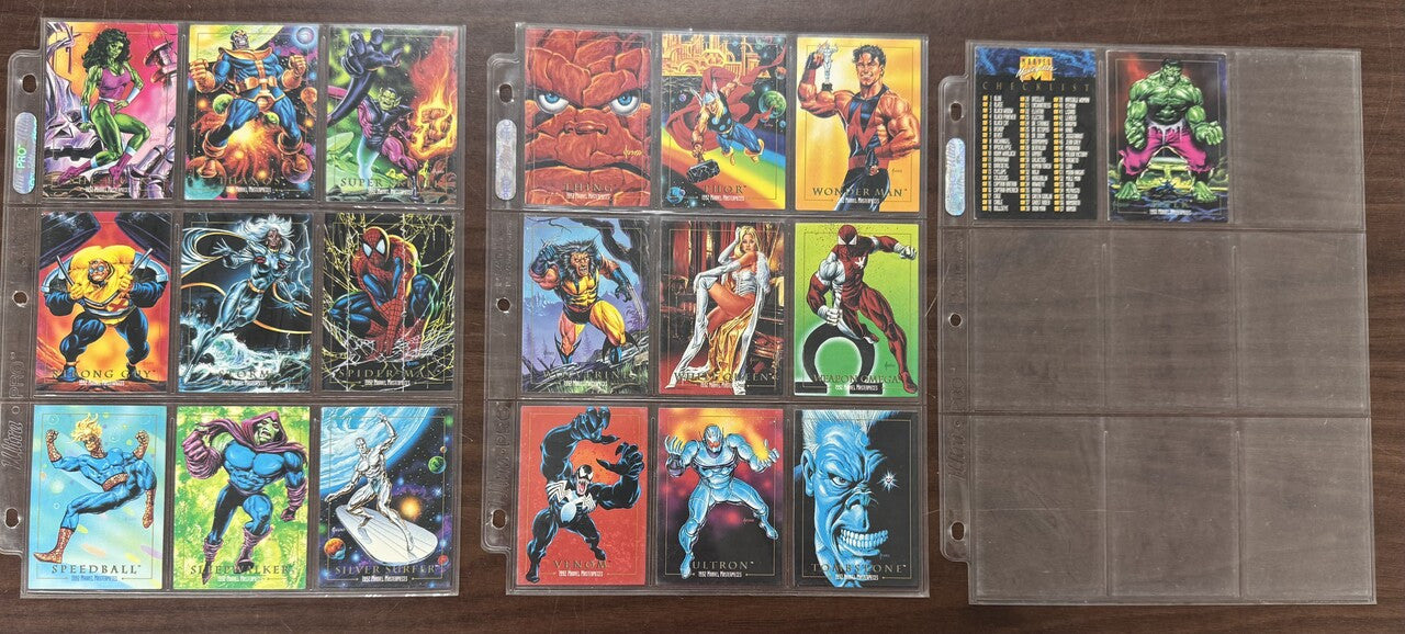 1992 Skybox Marvel Masterpieces Complete Card Set (100) + Promo NM