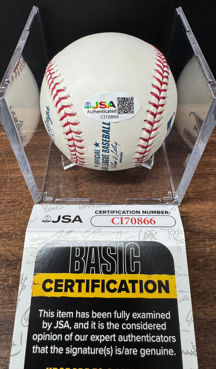 Justin Morneau Signed Autographed Rawlings OML Baseball JSA *866
