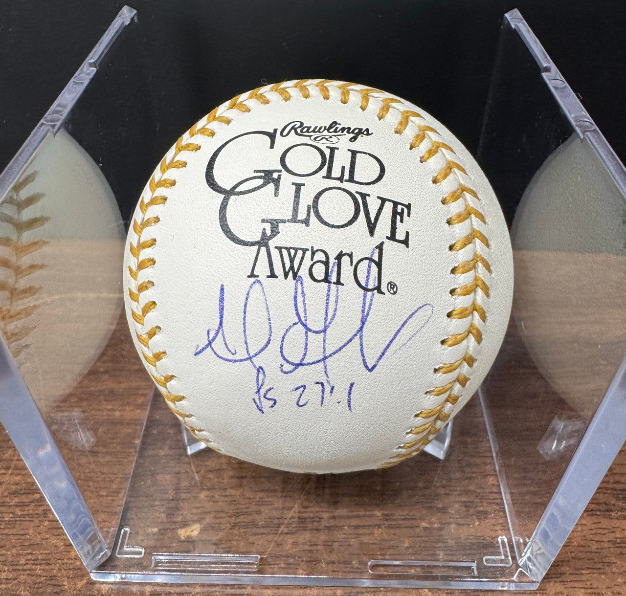 Adrian Gonzalez Signed Autographed Rawlings Gold Glove Award Baseball JSA *857