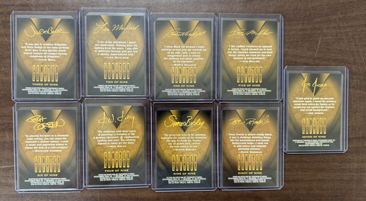 1995 Fleer Ultra Spider-Man Golden Web Complete Insert Set (9) NM