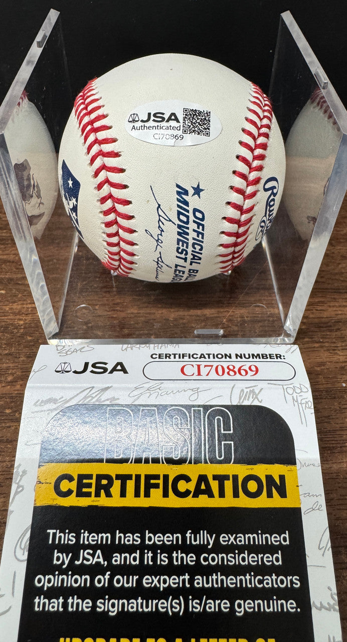 Prince Fielder Signed Autographed Rawlings OMiLB Baseball JSA *869