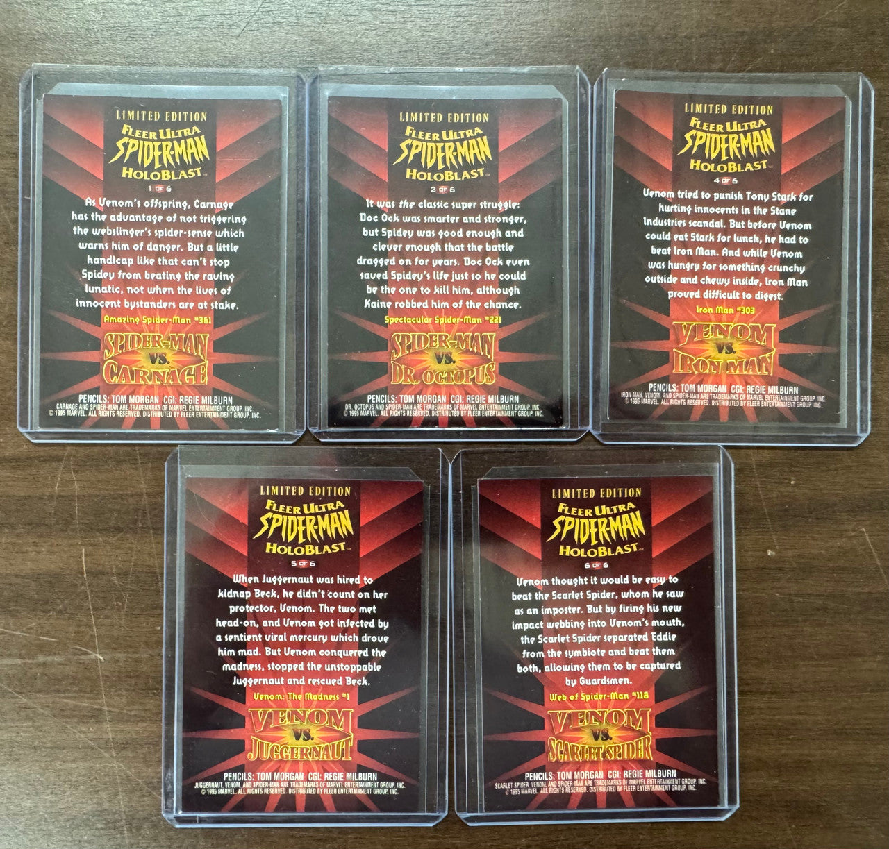 1995 Fleer Ultra Spider-Man Holoblast Partial Set (5) NM