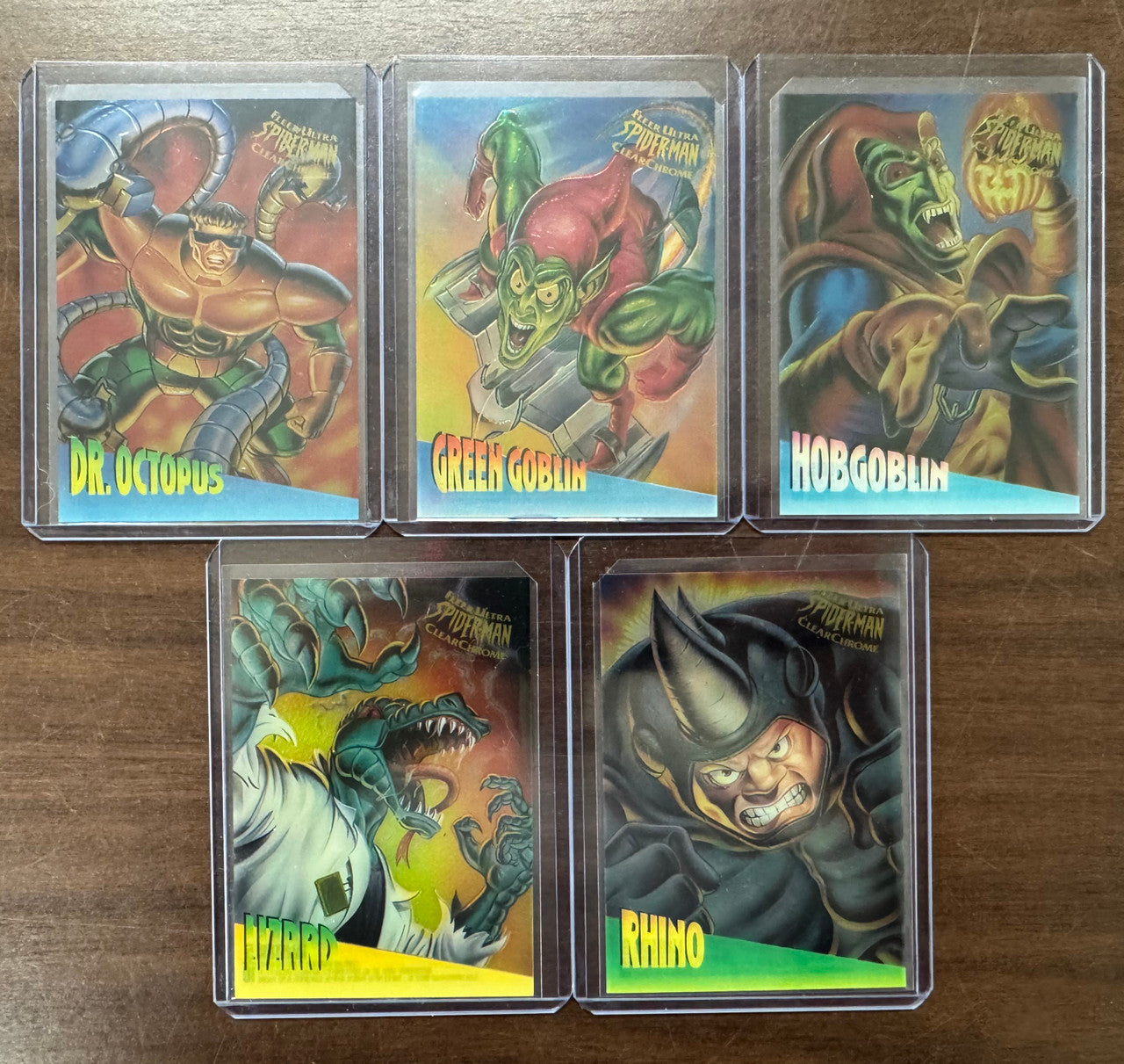 1995 Fleer Ultra Spider-Man Clearchrome Partial Set (5) NM