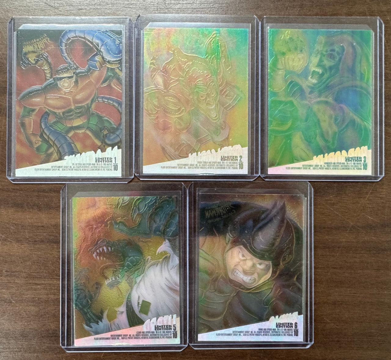 1995 Fleer Ultra Spider-Man Clearchrome Partial Set (5) NM