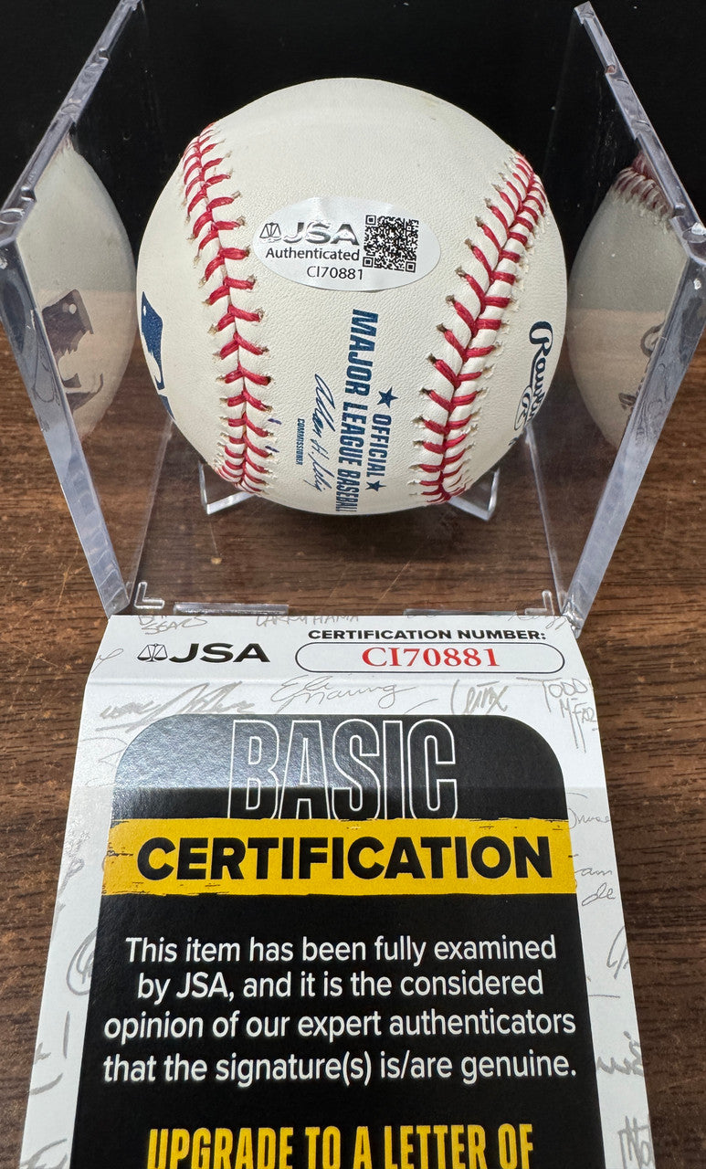 Andruw Jones Signed Autographed Inscribed Rawlings OML Baseball JSA *881