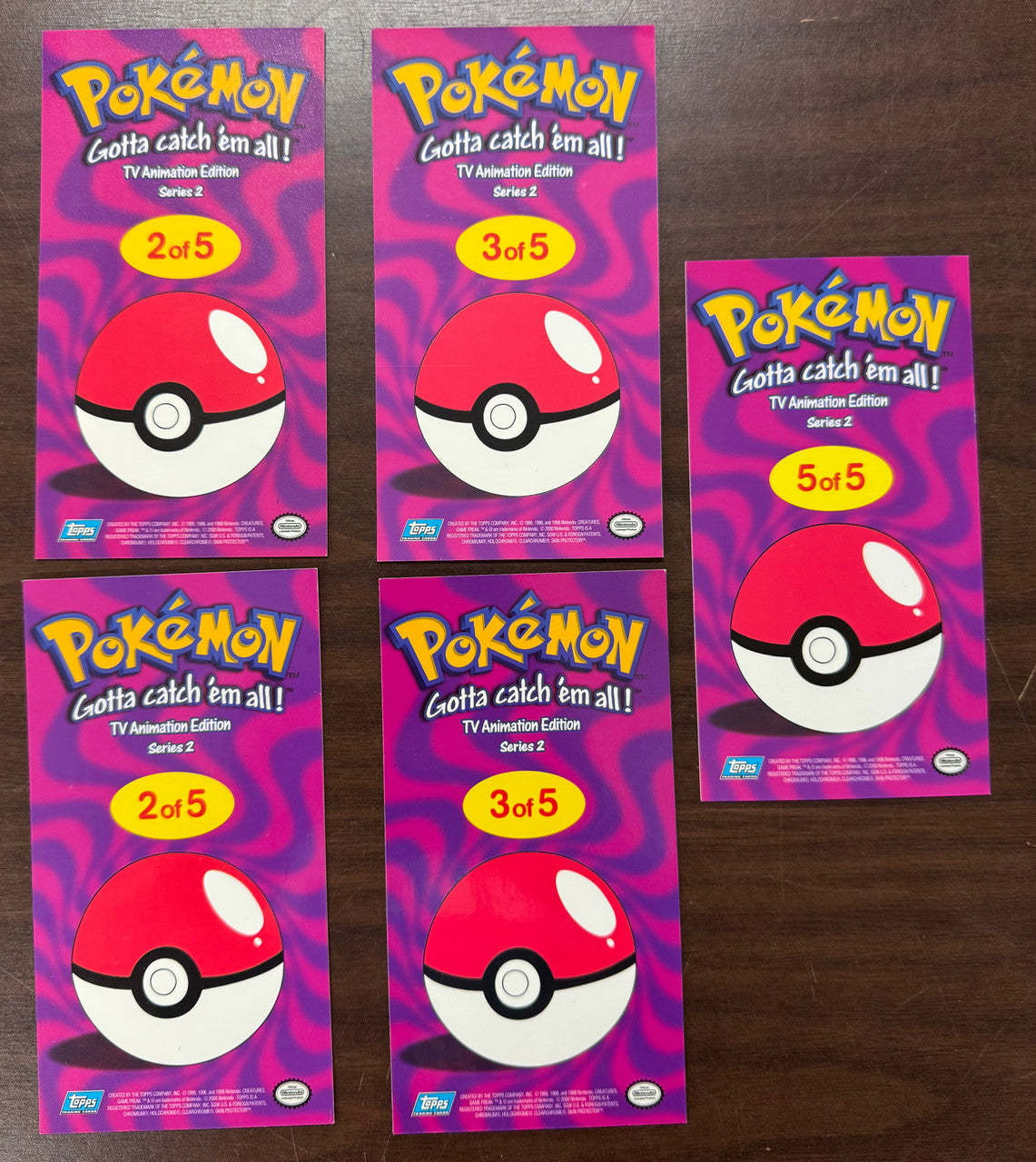 2000 Topps Pokemon Series 2 Box Topper Lot (5) VG