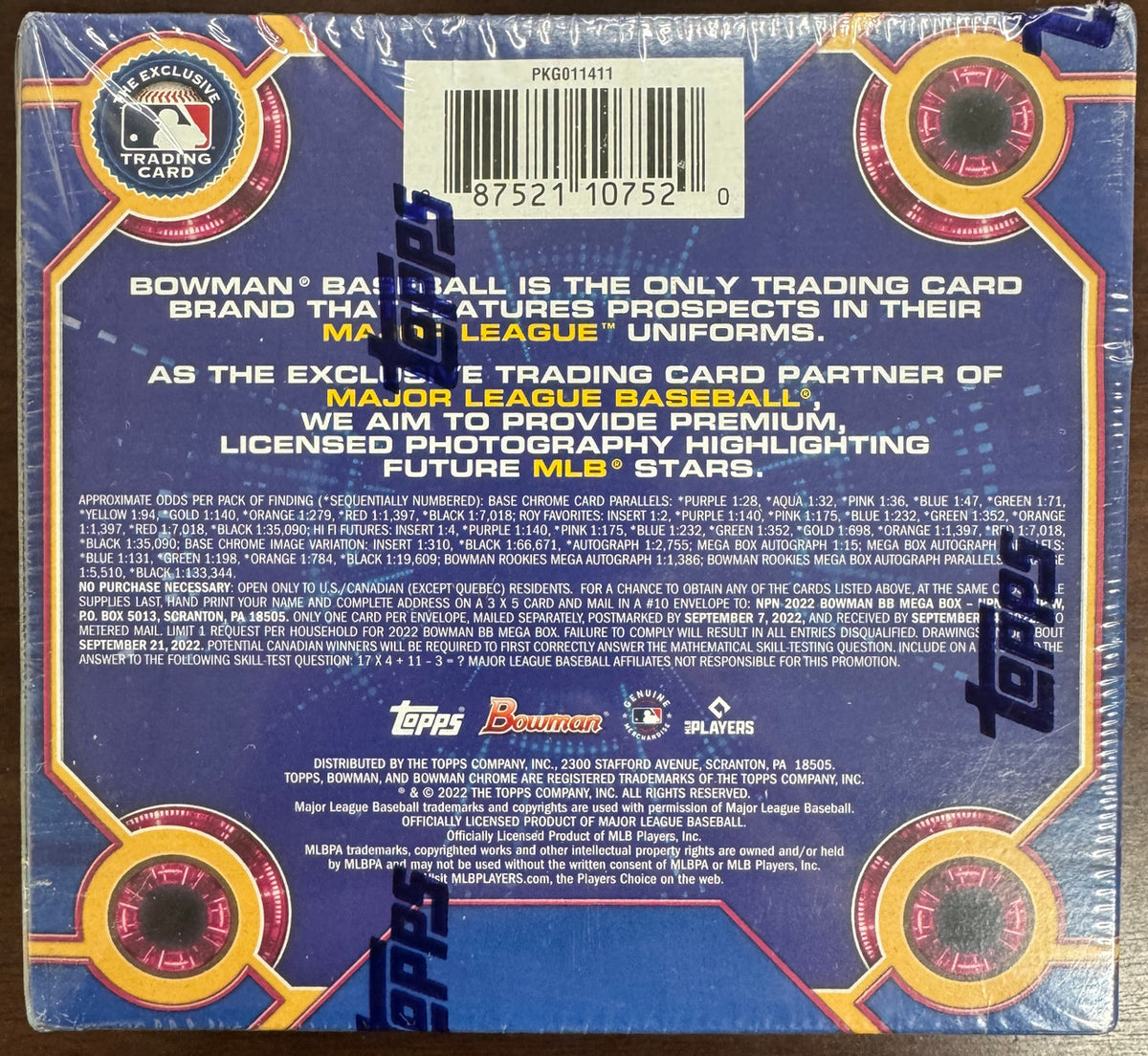 2022 Bowman Baseball Mega Box Factory Sealed