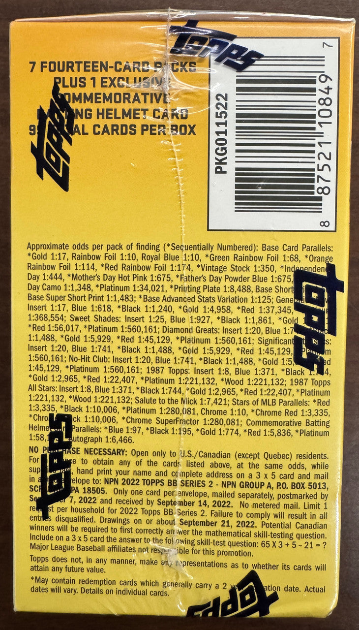 2022 Topps Baseball Series 2 Blaster Box Factory Sealed