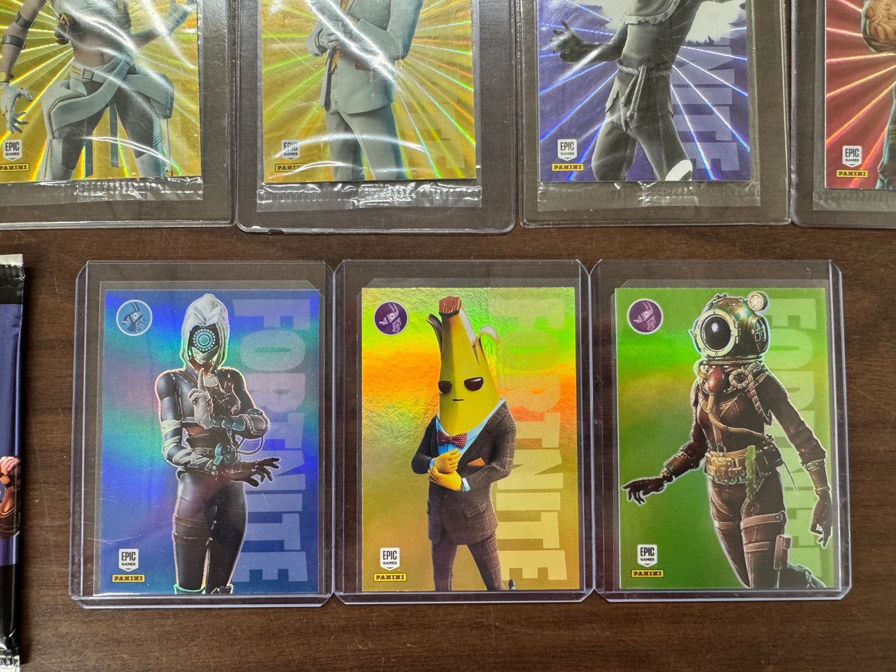 2021 Panini Fortnite Laser Foil/Holo Card Lot (8) + Series 3 Pack