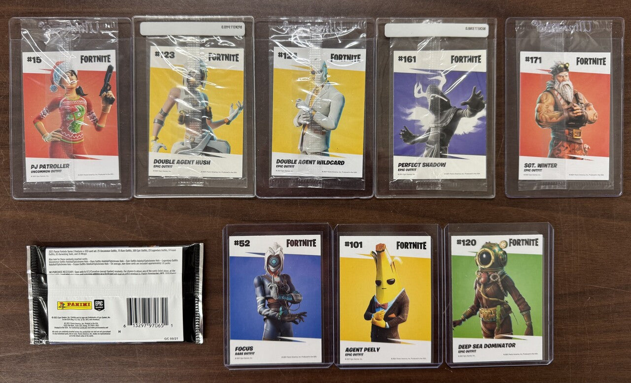 2021 Panini Fortnite Laser Foil/Holo Card Lot (8) + Series 3 Pack
