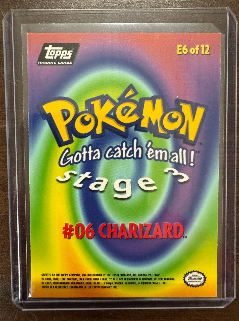 1999 Topps Series 1 Pokemon TV Series  Charizard #E6 Black Label NM