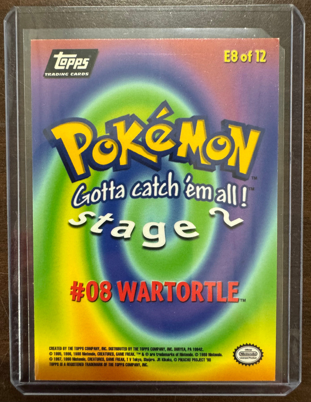 1999 Topps Series 1 Pokemon TV Series Wartortle #E8 Black Label Foil EX